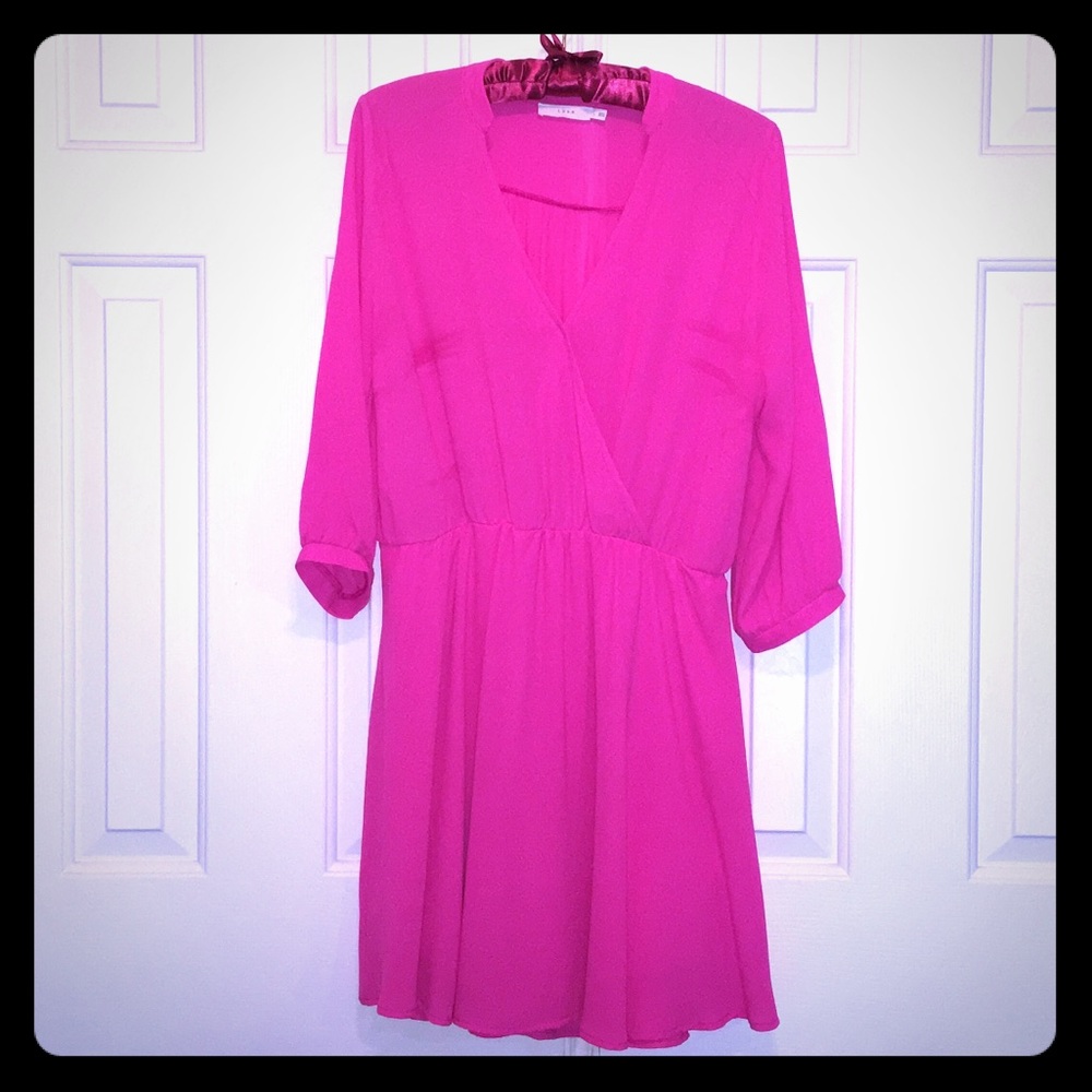 Pink Faux Wrap Dress